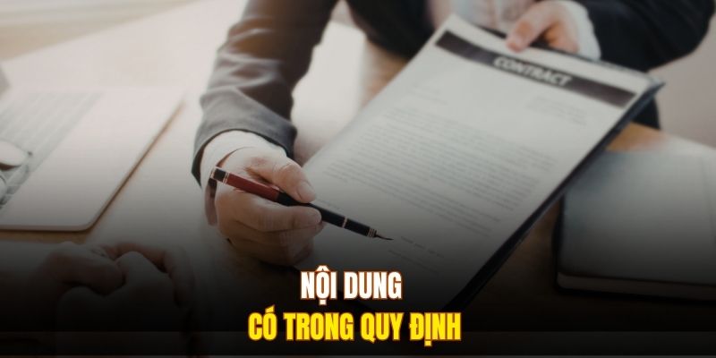 Nội dung có trong quy định